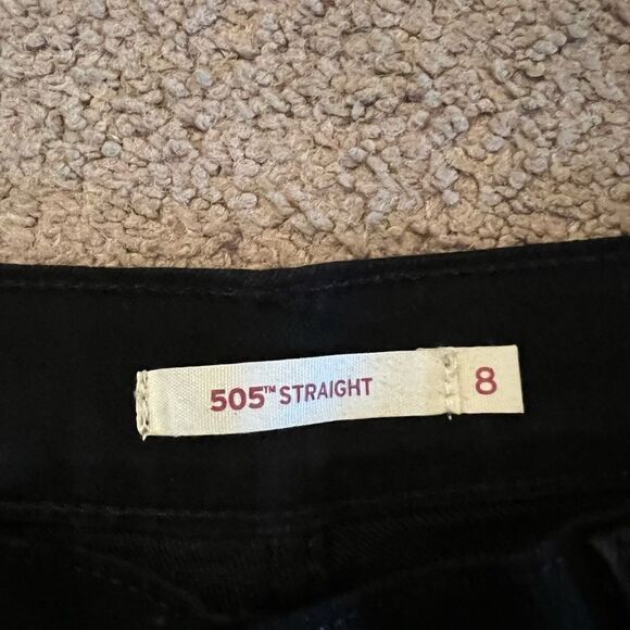 Levi’s black 505 straight jeans 8 - Picture 6 of 8